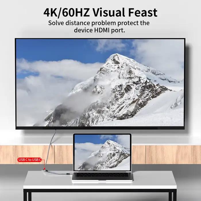 Câble d'extension USB C Audio/vidéo 4K @ 60HZ type-c mâle à femelle