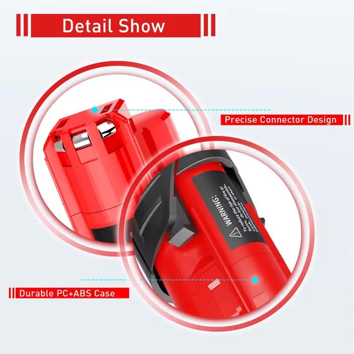 Pour batterie Milwaukee M12/M18 3.0Ah/6.0Ah/9.0AH 12V/18V