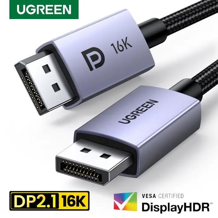 Câble Displayport 8K DP1.4 4K 144Hz UGREEN pour Moniteurs Projecteurs Téléviseurs Gaming Haute Résolution Multimédia