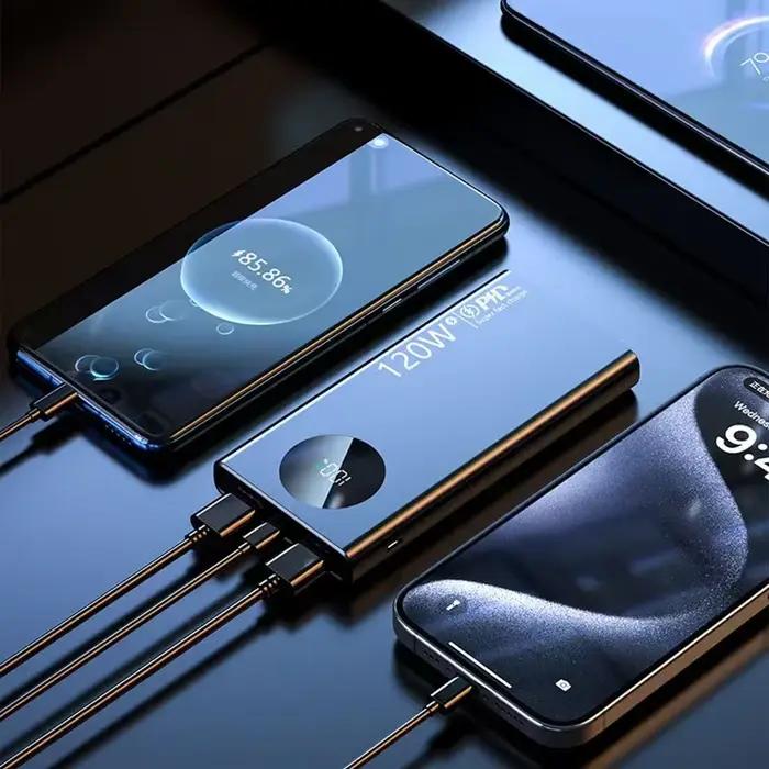 Banque d'alimentation à charge super rapide 120W capacité 80000mAh pour iPhone Xiaomi Samsung compatibles grandes marques smartphones recharge rapide affichage numérique durable