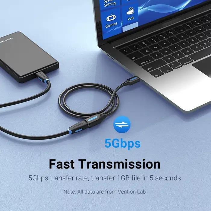 Câble d'Extension USB 3.0 pour PC Smart TV Xbox One SSD Vitesse Rapide Compatible avec Ordinateurs et Périphériques Multimédia Occasions Spéciales