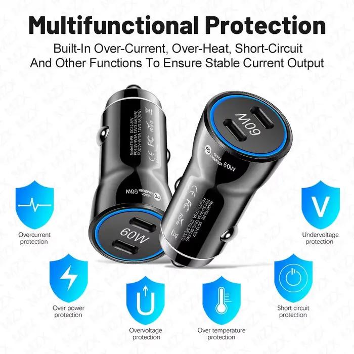 Chargeur de voiture intelligent MZX 60W