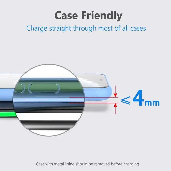 Support de chargeur sans fil LED, base de charge rapide compatible avec les smartphones iPhone 17-12 Pro Max/8, Xiaomi et Samsung