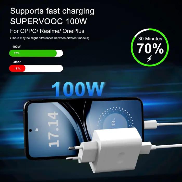 Chargeur rapide d'origine 100W pour OPPO SuperVOOC