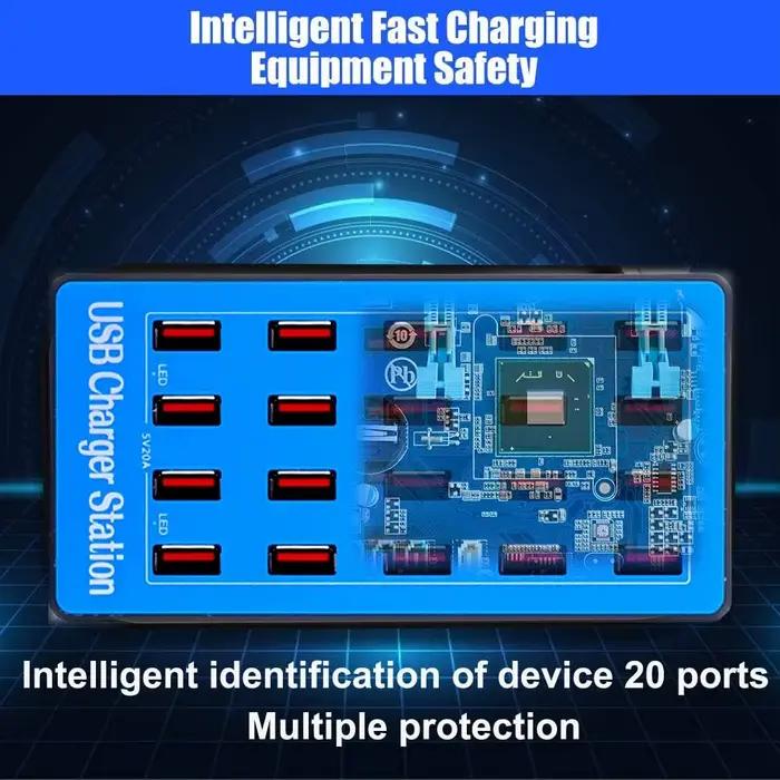 Station de charge USB multi-ports pour smartphones