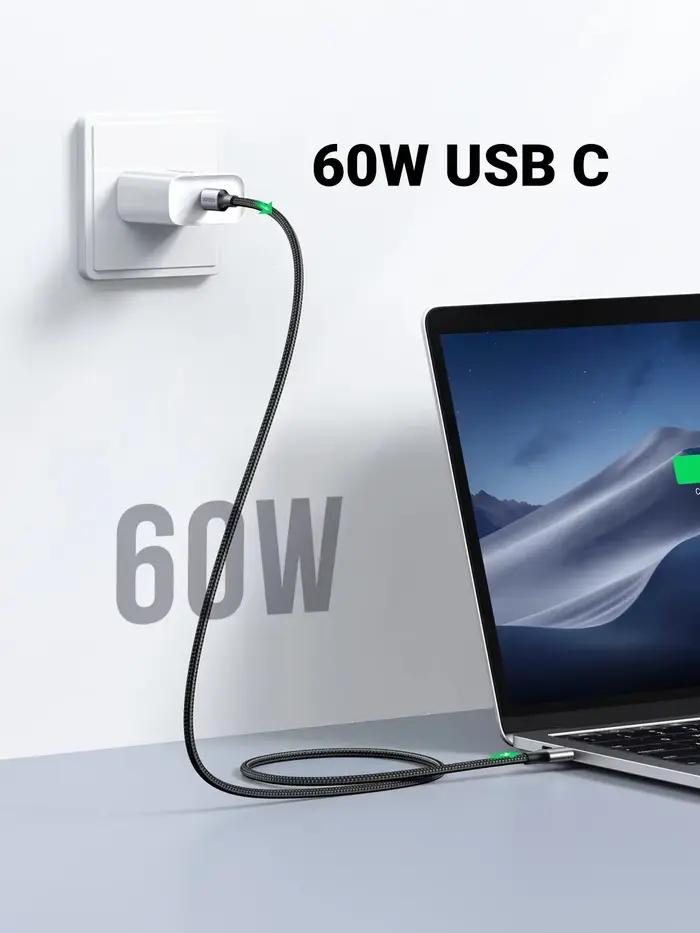 Câble USB Type-C à Type-C rapide et sécuritaire pour iPhone 17 Pro, Samsung, Huawei, Xiaomi et autres smartphones et tablettes nylon tressé longévité certifié CE FCC ROHS