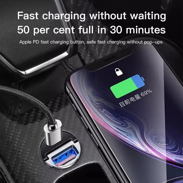 100W QC3.0 PD Mini chargeur de voiture charge rapide