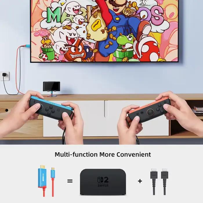 CABLETIME PD 100W Câble USB C vers HDMI 4K144Hz Adaptateur de câble Type C vers HDMI pour Nintendo Switch PS4 PS5 Occasions Spéciales Gaming