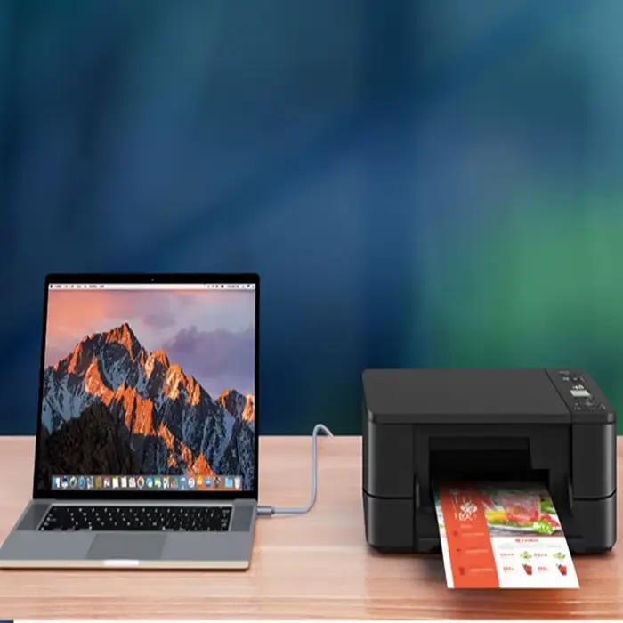 Câble d'imprimante tressé USB C vers USB B 2.0 WEFAWAN 3M pour Epson HP Canon Brother MacBook Pro Samsung câble de contrôle MIDI occasions professionnelles et personnelles