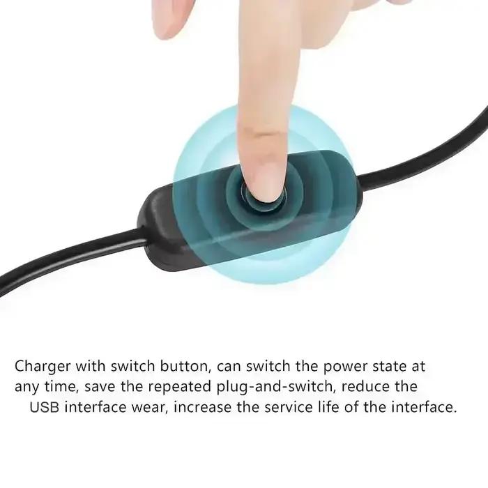 Câble d'extension USB 1 à 2 avec interrupteur marche arrêt séparateur mâle à femelle cordon de chargement en Y pour lampe LED ventilateur bande LED occasiões spéciales