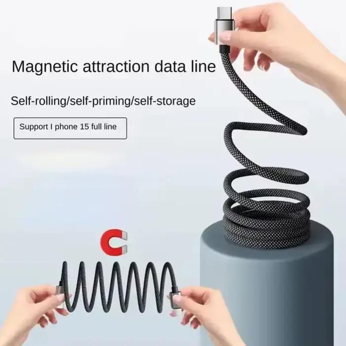 Câble USB C vers USB C à enroulement magnétique