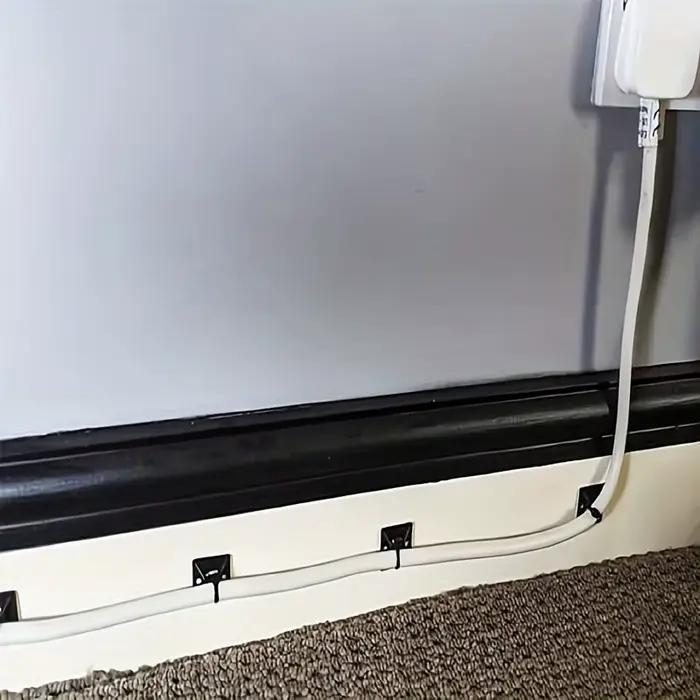 200 attaches-câbles autocollantes – clips de gestion des câbles pour fixer les fils de manière sécurisée aux supports muraux