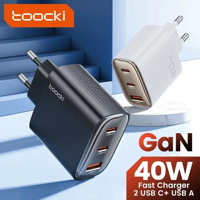 Toocki 40W GaN chargeur USB Type C QC 4.0 Charge rapide double