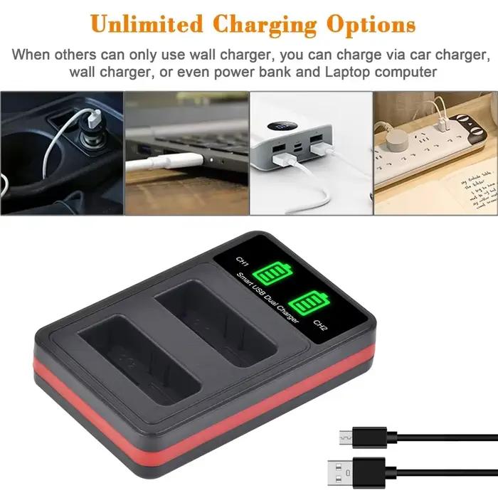 Caméra Batterie DMW-BLH7 BLH7 DMW-BLH7PP DMW-BLH7E Chargeur pour Panasonic Lumix DMC-GM5 DMC-GF7 DMC-GF8 GF9 LX10 LX15 Caméras