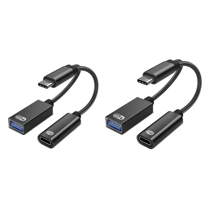 Câble adaptateur USB-C OTG : Convertisseur double fonction Type-C vers USB-A avec prise en charge