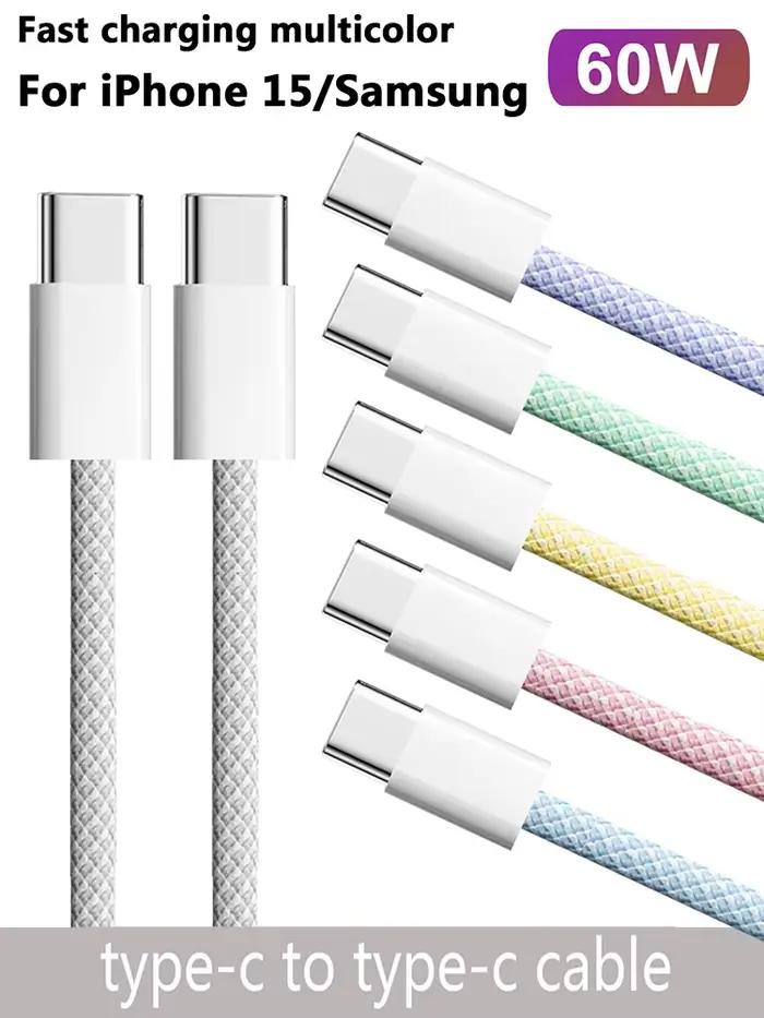 C au câble de document de type C pour Apple iPhone 15 PD 60W charge rapide pour Huawei Xiaomi Samsung
