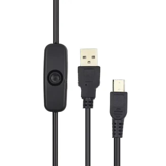 Câble USB vers Micro USB, cordon d'alimentation 3A avec interrupteur marche/arrêt pour Raspberry Pi