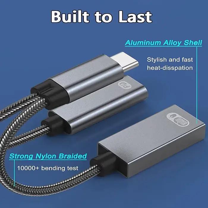 Câble adaptateur USB-C OTG : Convertisseur double fonction Type-C vers USB-A avec prise en charge