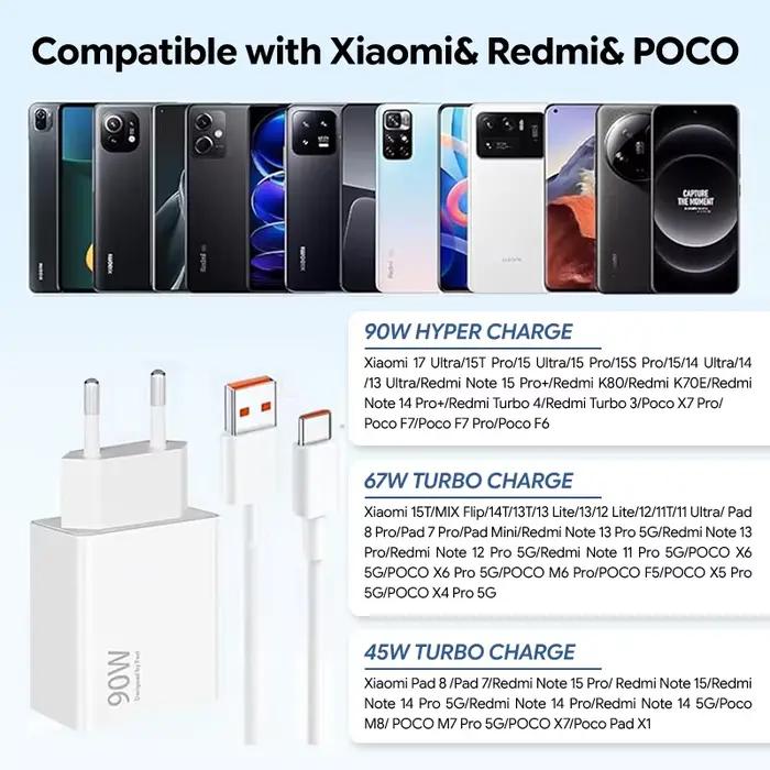 Chargeur Xiaomi 90W Original Charge rapide USB