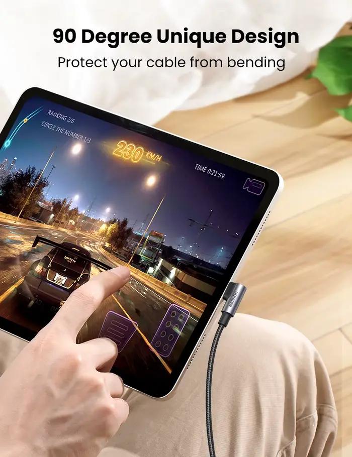 Ugreen – câble USB de Type C à 90 degrés PD100W