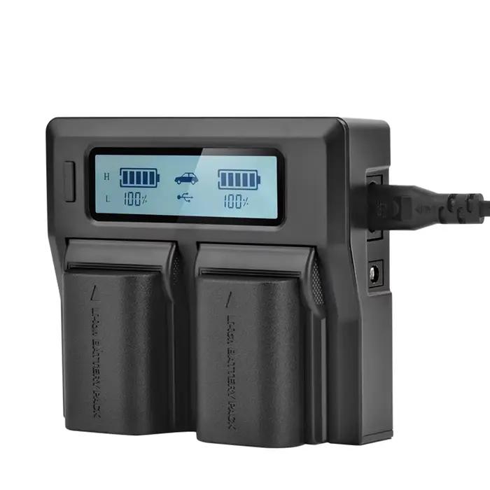 Chargeur de batterie à 2 emplacements LP-E6NH LP-E6N LP-E6 pour Canon EOS 5DS 5D 6D 6D II 7D 7D-II 7D Mark II EOS 90D 80D 70D 60D R7 R5 R6