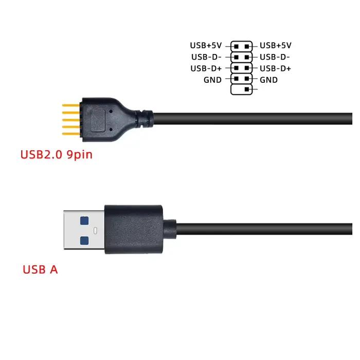 Nouveau connecteur USB câble d'extension USB USB2.0 à 9 broches