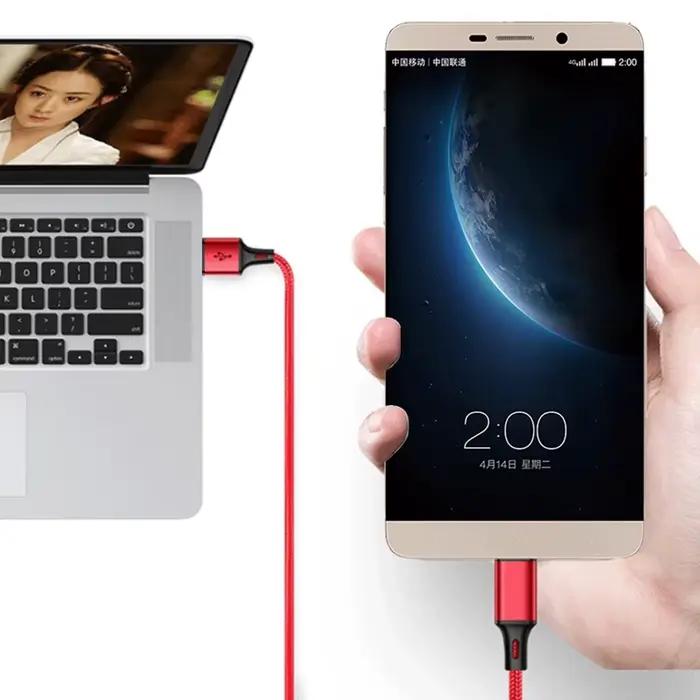 Câble USB Type C Synchronisation des Données Charge Rapide 3A pour Téléphone Mobile Android Samsung Huawei 25cm Court