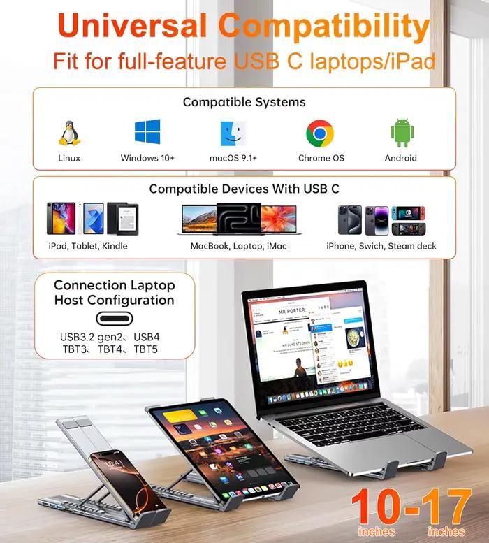 Support de Station d'accueil USB C pour ordinateur portable