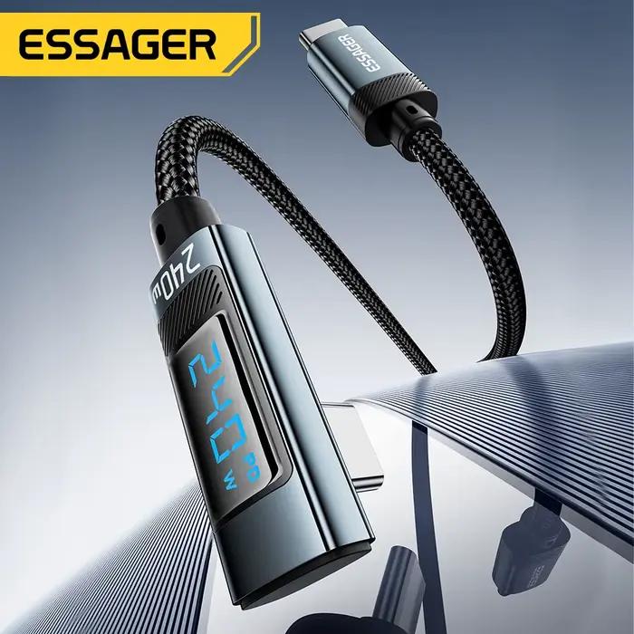 Essager – câble USB Type C 240W, Angle de 90 degrés, PD, charge rapide, pour iPad, MacBook pro, Xiaomi, Samsung, Huawei