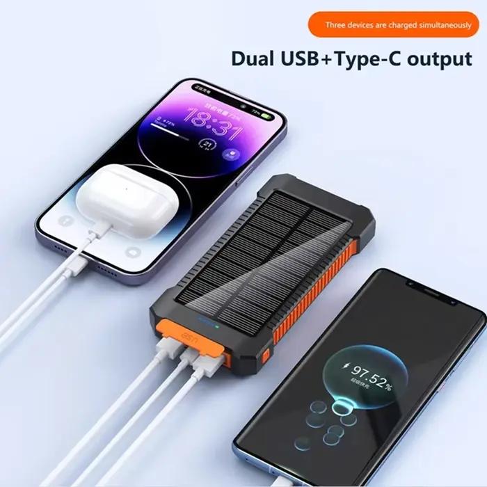 Batterie Externe Solaire Portable Lenovo 50000 mAh Grande Capacité Charge Ultra-Rapide pour Huawei Samsung 2026