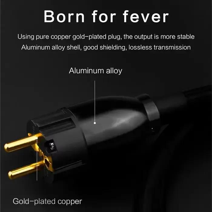Câble d'Alimentation HIFI EU Schuko avec Directions Améliorées