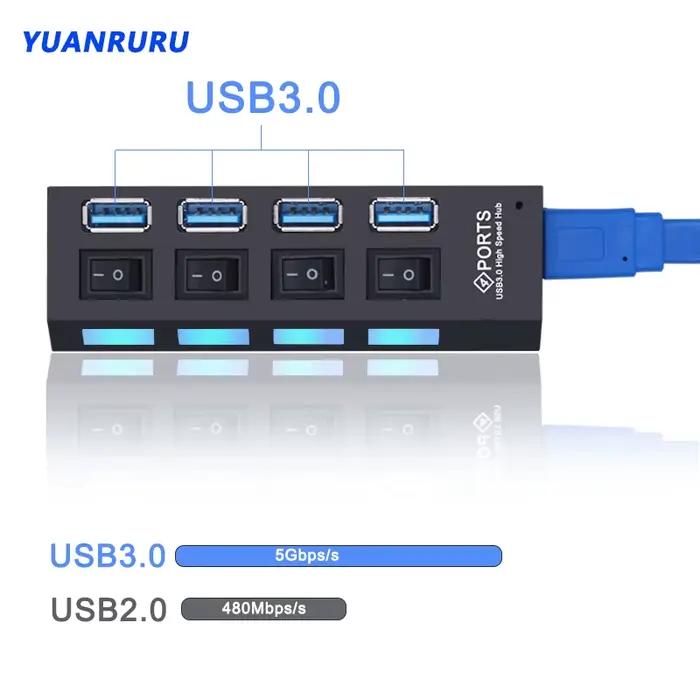 Répartiteur USB 3.0 avec interrupteur pour PC