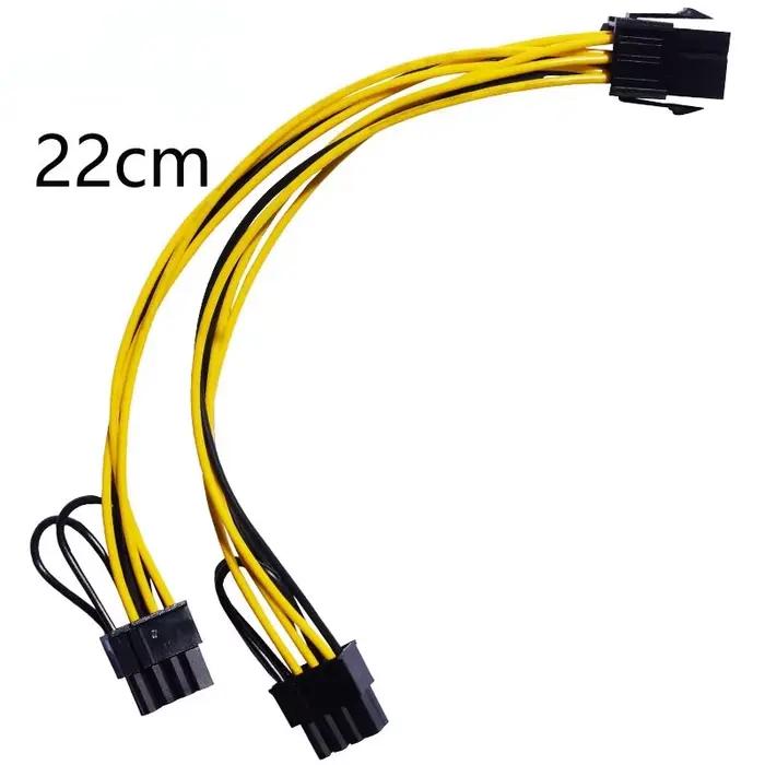 Câble d'alimentation PCI Express vers double PCIE 8 (6 + 2) broches