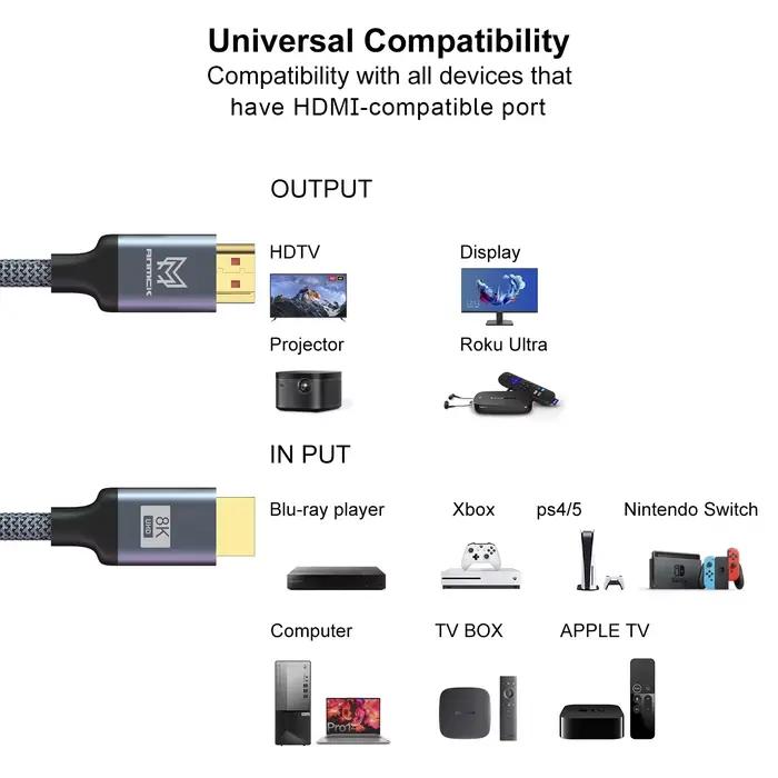 Câble HDMI 2.0 0.3m 1m 1ft