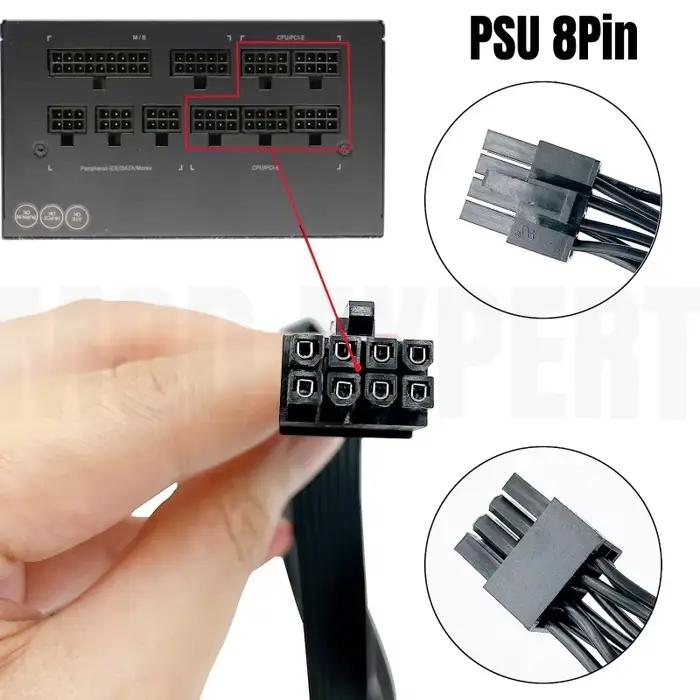 Câble d'alimentation GPU PCIe simple 8 broches 6+2