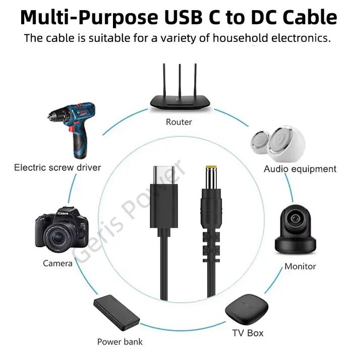 Câble d'alimentation USB Type C PD vers DC