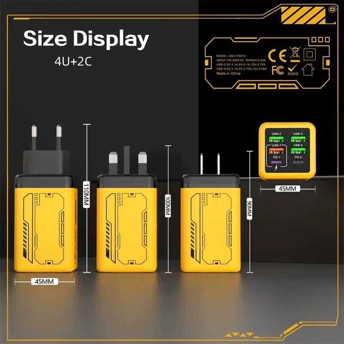 Chargeur USB C 240W à 6 ports