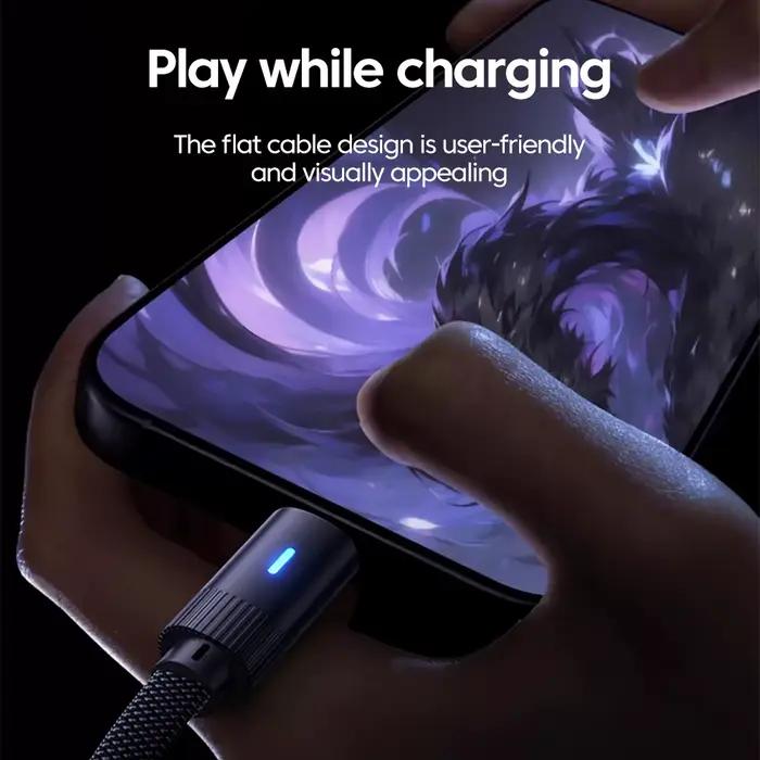 Câble de données plat en forme de L 100W Type C vers Type c, charge rapide pour iPhone 17 16 15 Huawei OPPO Honor