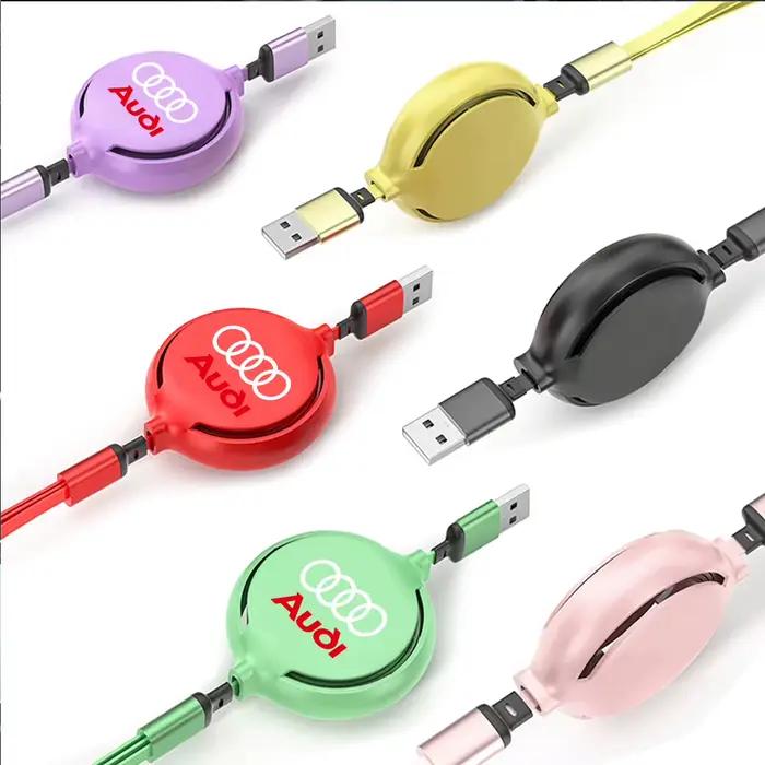 Câble de chargeur USB pour téléphone iPhone 3 en 1 à charge rapide pour Audi Sline A3 8P 8L 8V A4 B8 B6 B7 B9 A6 C6 C7 S5 A7 A5 Q5 Q3 TT A1