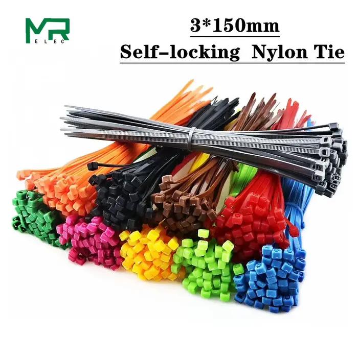 100/Lot 3*150mm attaches zippées largeur 2.5mm coloré usine Standard autobloquant