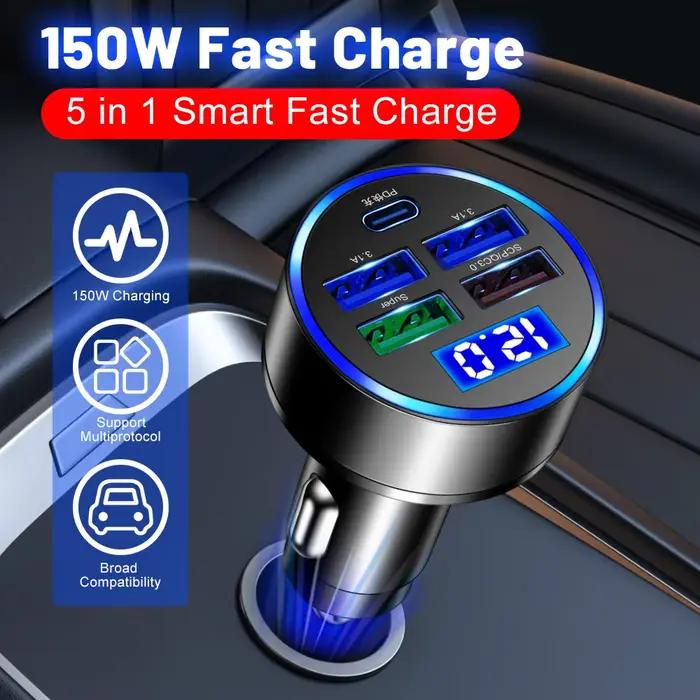 Chargeur de voiture universel 5 ports QC 3.0