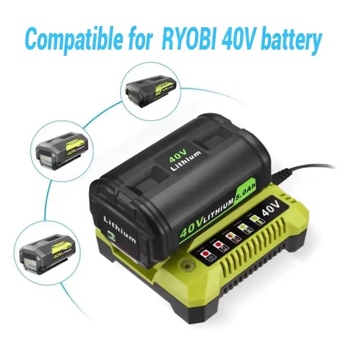 Chargeur double pour batterie lithium Ryobi 40V compatible avec OP401 OP403 modèle OP4015 OP4026 OP4026A OP4030 OP4040 OP4050A occasions spéciales bricolage construction artisanat