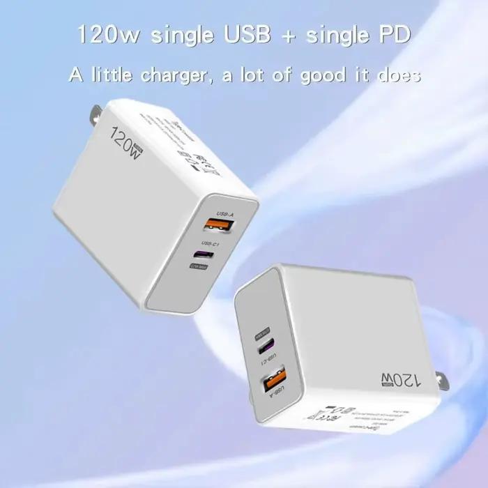 Chargeur rapide WALKESEN USB 120W avec câble de Type C pour iPhone 16 Samsung Xiaomi Huawei PD adapté aux différentes occasions de charge rapide et sécurisée