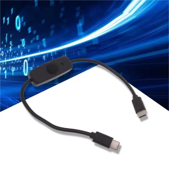 Câble USB Type C Mâle à Mâle Rapide 15W Interrupteur Marche Arrêt Polyvalent Pour Téléphones Tablette Occasions Spéciales