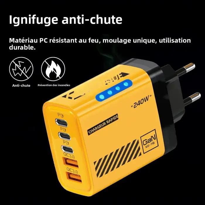 5 Ports chargeur rapide Type C Charge