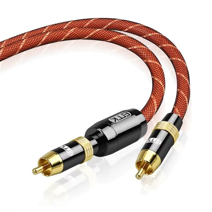 Câble EMK RCA câble Coaxial numérique câble de caisson de basses mâle à mâle tressé 3m 5m 10m câble RCA vers RCA pour amplificateur TV barre de son DVD
