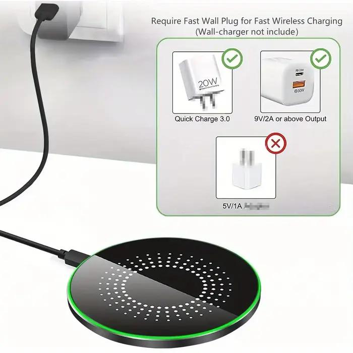 Station de charge sans fil rapide avec indicateur LED pour iPhone 17/17 Pro Max Samsung Galaxy Design moderne et élégant pour bureau