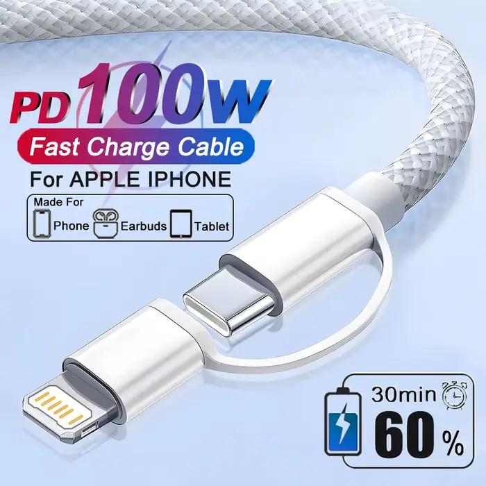 100W tissage câble USB de charge rapide pour Apple iPhone 14 13 12 11 17 Air 15 16 Pro Max Plus