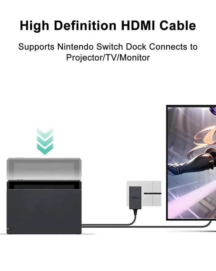 Commutateur Câble HDMI WUP-008 pour Console Dock TV Cordon 1,5 M