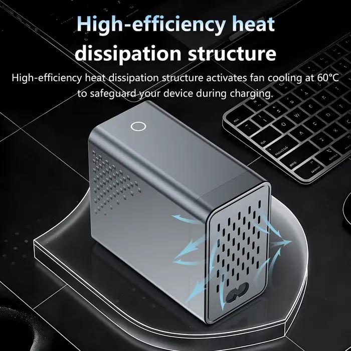 Chargeur de bureau multi-ports intelligent GaN 140W PD+QC avec affichage numérique